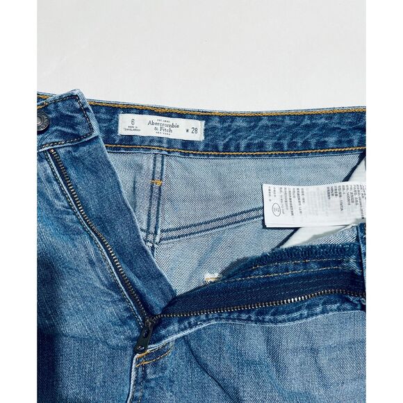 Abercrombie and fitch denim mini skirt distressed country flare casual women 28 - Picture 5 of 6
